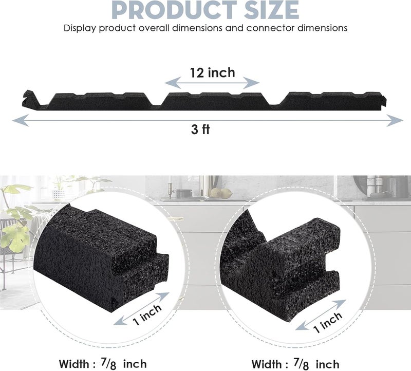 SuperDi 12in Outside 10Pcs - 12" Classic Ribbed Profile Foam Closure Strip Fits for Metal Corrugated Roofing Panels Sheets - 3' Long Outside Roof Closure Strips (Closed-Cell Foams Material) - Image 2